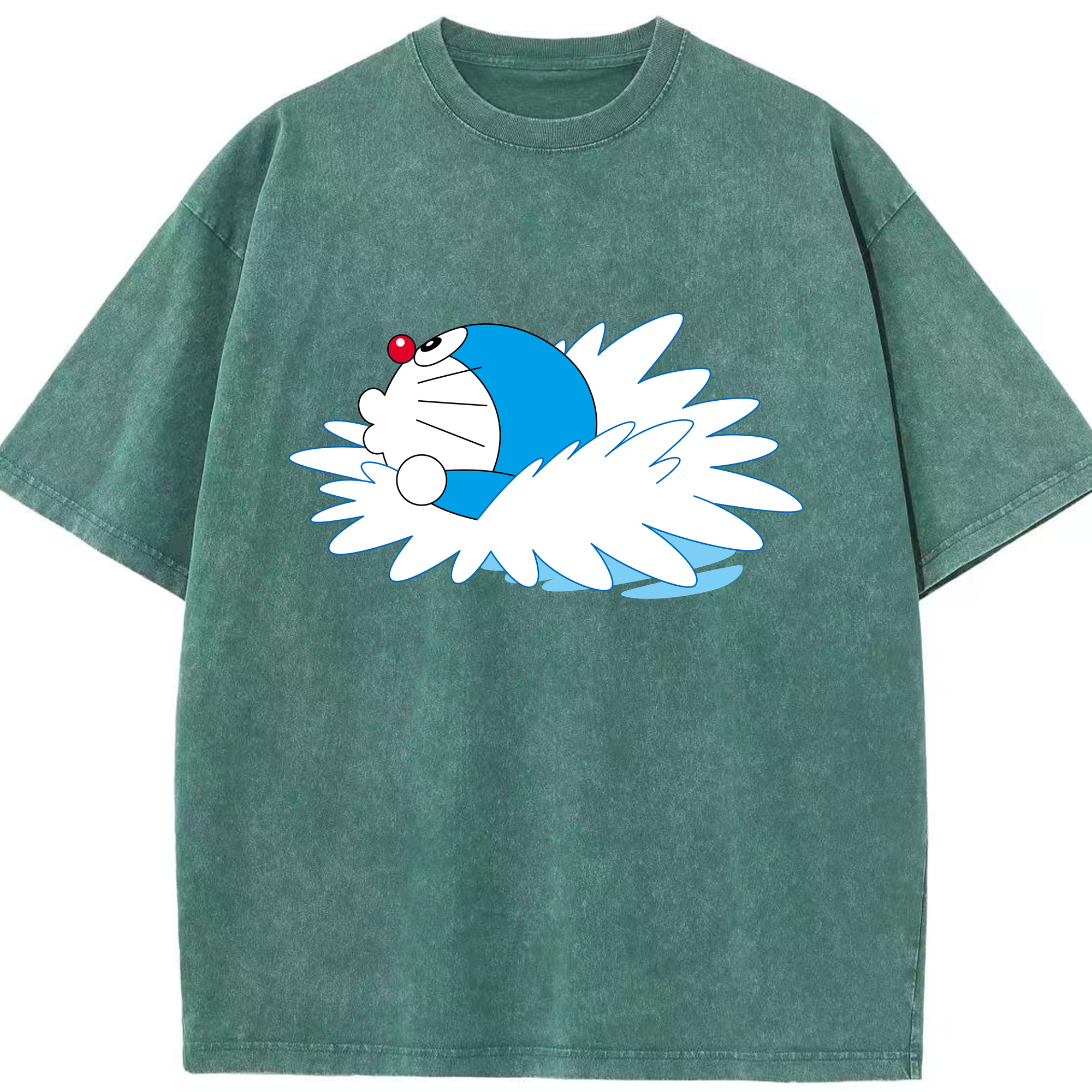 （画像用） ドラえもん Doraemon 綿100% ヴィンテージ風 半袖Tシャツ（フロントプリント）